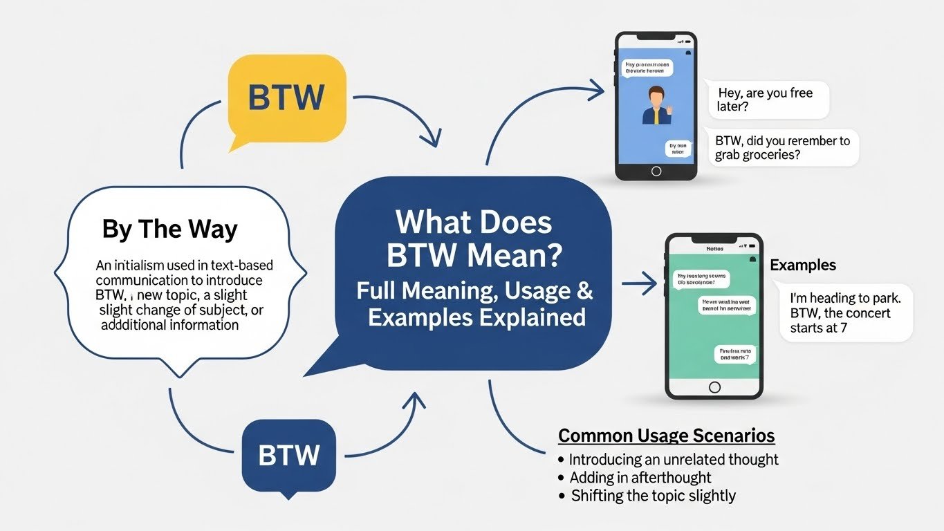What Does Text BTW Mean? Full Meaning, Usage & Examples Explained