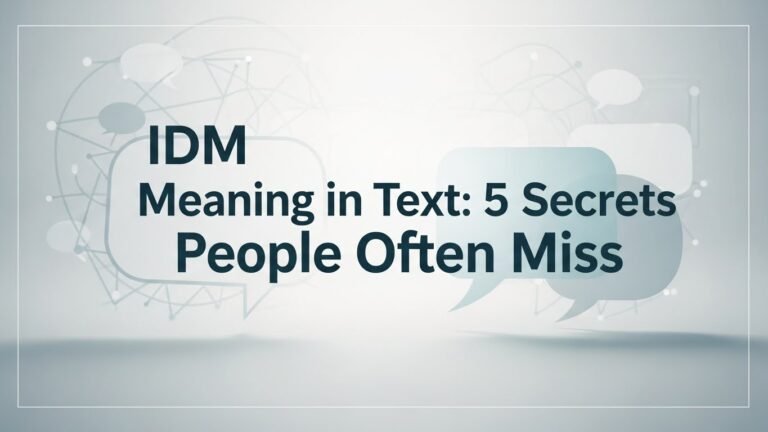 IDM Meaning in Text: 5 Secrets People Often Miss