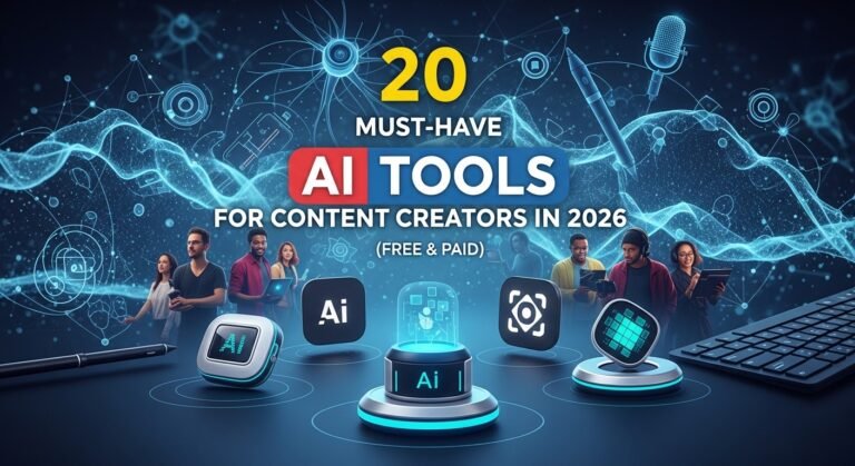 20 Must-Have AI Tools for Content Creators in 2026 (Free & Paid)