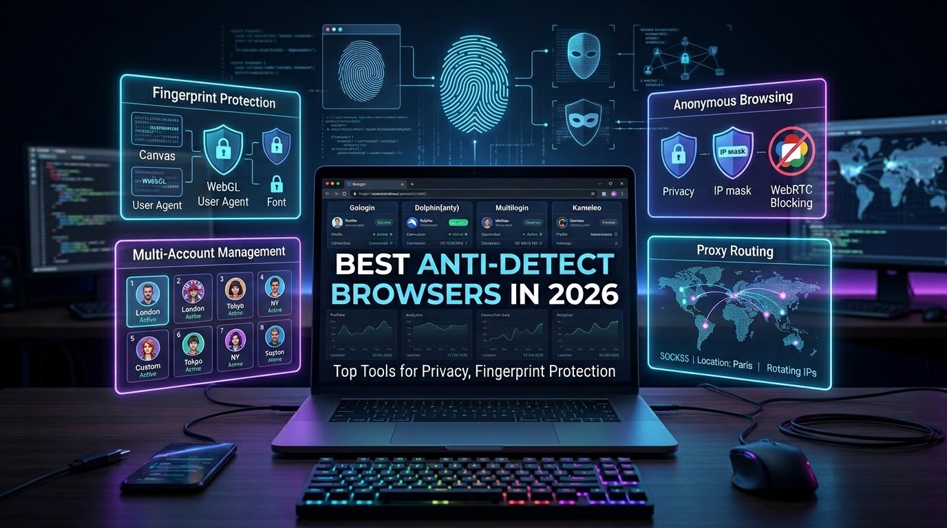 Best Anti-Detect Browsers in 2026: Top 5 Tools for Privacy & Multi-Accounting