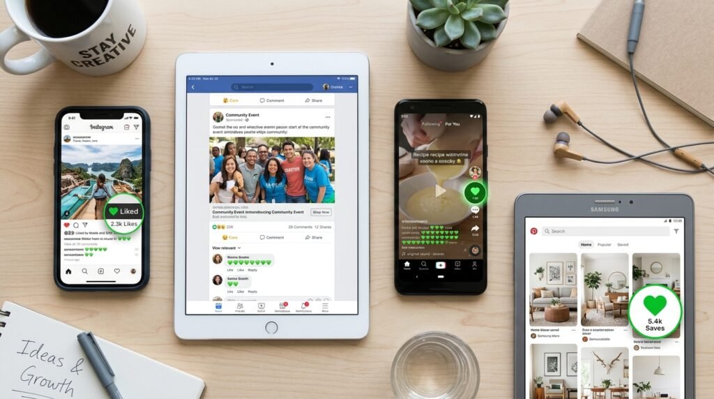 Green Heart Meaning on Different Platforms